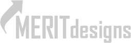 Logo de Merit Designs en gris